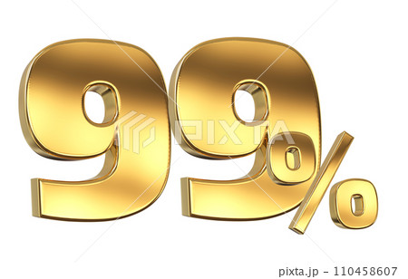 Discount creative composition. 3d Golden sale symbol with decorative objects Discount creative composition. 3d Golden sale symbol with decorative objects 110458607