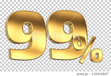 Discount creative composition. 3d Golden sale symbol with decorative objects Discount creative composition. 3d Golden sale symbol with decorative objects 110458607