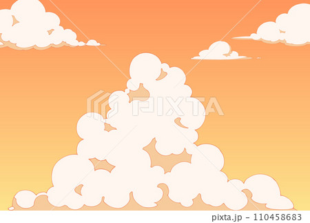 背景素材_夕焼けと入道雲 背景素材_夕焼けと入道雲 110458683