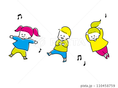 ダンスをする子どものイラストセット 110458759