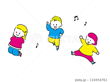 ダンスをする子どものイラストセット 110458761