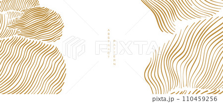 Abstract art template with curve pattern. Japanese background with hand drawn line wave pattern vector. Abstract art template with curve pattern. Japanese background with hand drawn line wave pattern vector. 110459256