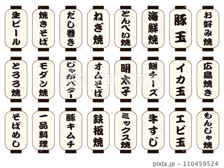 お好み焼き　白提灯セット 110459524