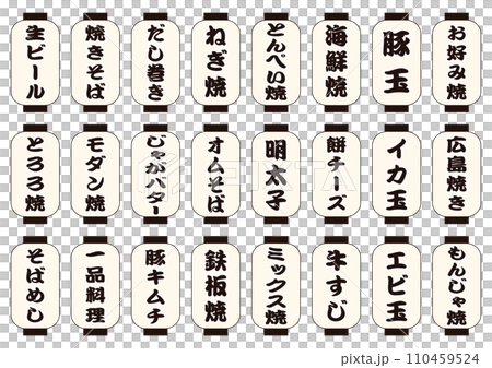 Okonomiyaki white lantern set 110459524
