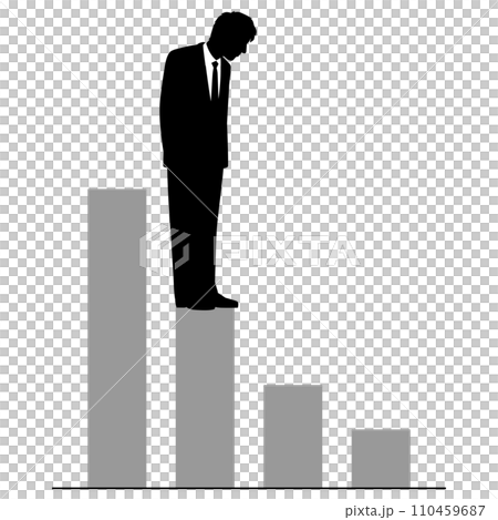 右肩塌陷的男性商人 110459687
