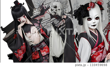 着物を着た骸骨ガールズ 着物を着た骸骨ガールズ 110459698
