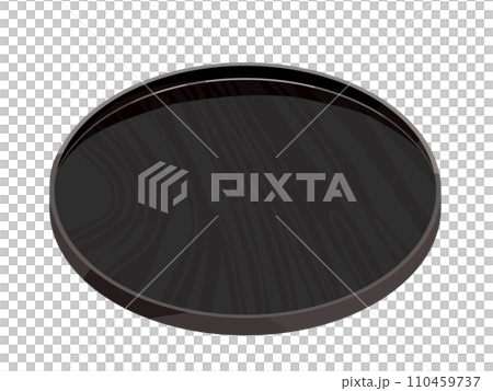 ベクターイラスト:円形の黒いおぼん ベクターイラスト:円形の黒いおぼん 110459737