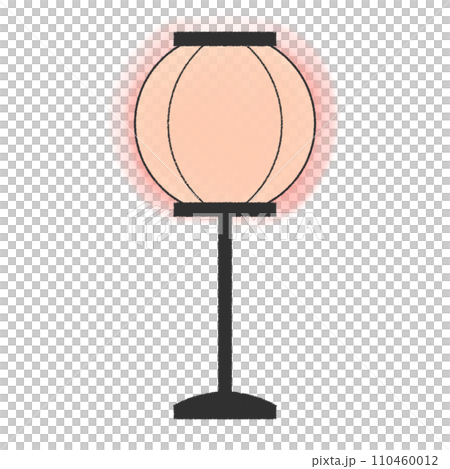 灯りが付いたぼんぼりのイラスト 110460012