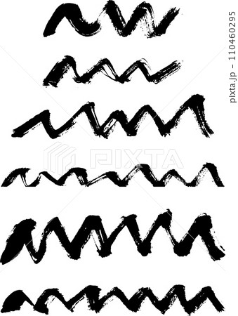 筆で描いたギザギザのストローク素材セット 110460295