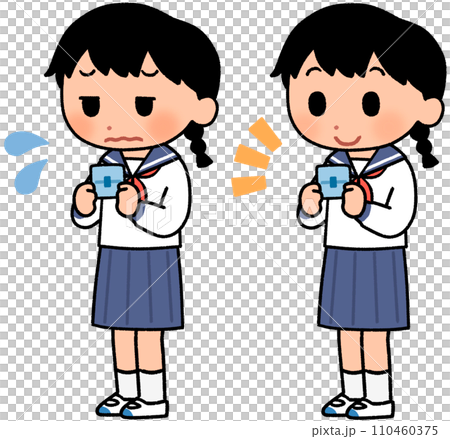 生理用品を持つ女子学生 110460375