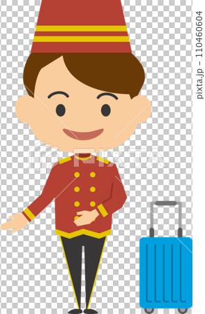 Image illustration of a bellboy keeping luggage 110460604