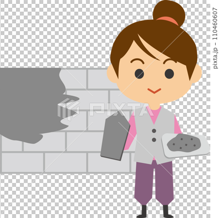 Image illustration of a female plasterer Image illustration of a female plasterer 110460607