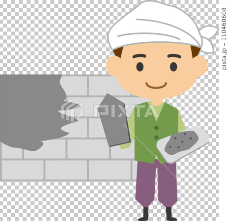 Image illustration of a male plasterer 110460608