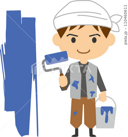 男性塗装職人のイメージイラスト 男性塗装職人のイメージイラスト 110460611