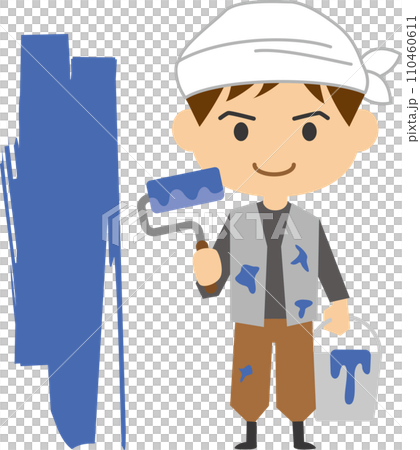 男性塗装職人のイメージイラスト 男性塗装職人のイメージイラスト 110460611