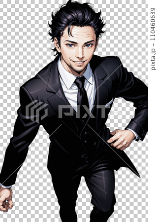 40代くらいのスーツを着た男性のイラスト 110460639