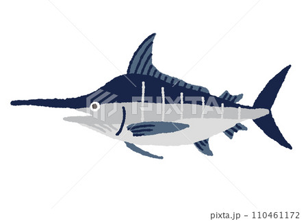 カジキの手描きイラスト 110461172