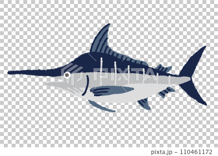 カジキの手描きイラスト 110461172