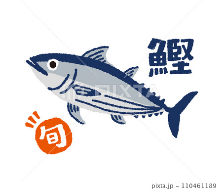 旬のカツオ【鰹】の手描きイラスト 旬のカツオ【鰹】の手描きイラスト 110461189