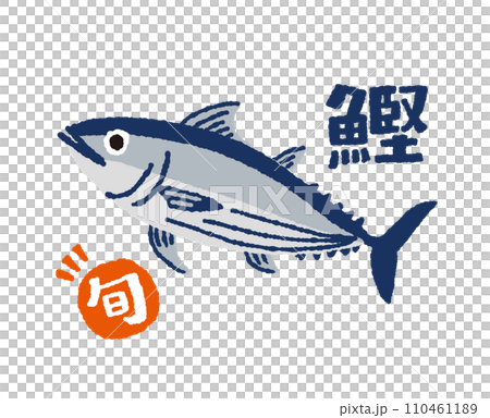 旬のカツオ【鰹】の手描きイラスト 旬のカツオ【鰹】の手描きイラスト 110461189