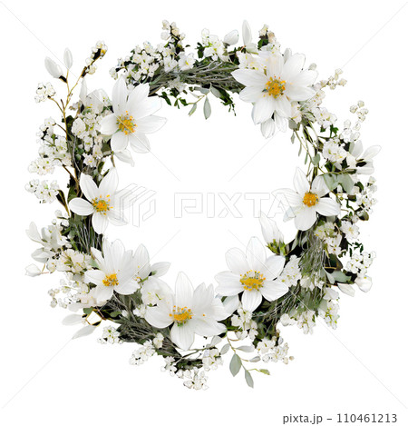 白の花のリース 110461213