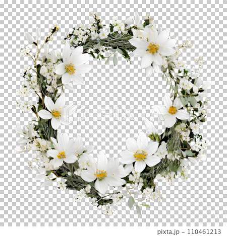 白の花のリース 110461213