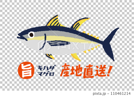 キハダマグロの手描きイラスト 110461214