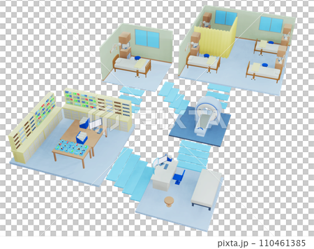 Medical multiple rooms, isometric 110461385