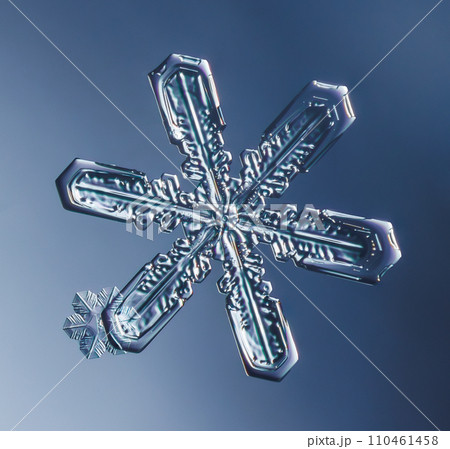 Natural snowflake crystal close-up macro photo 110461458