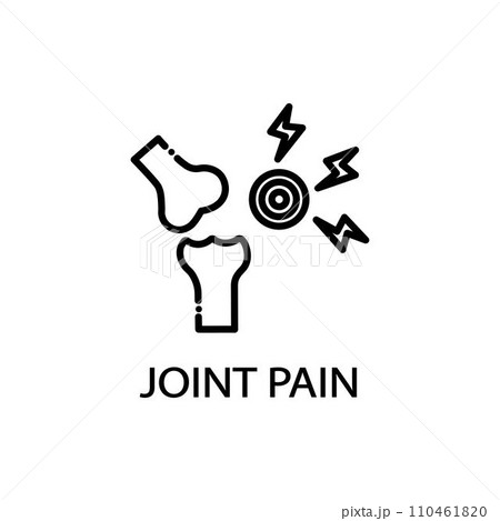 Joint pain icon. Single high quality outline symbol of illness and injury for web design or mobile app. Thin line signs of joint pain for design logo, visit card. Outline pictogram of joint pain Joint pain icon. Single high quality outline symbol of illness and injury for web design or mobile app. Thin line signs of joint pain for design logo, visit card. Outline pictogram of joint pain 110461820