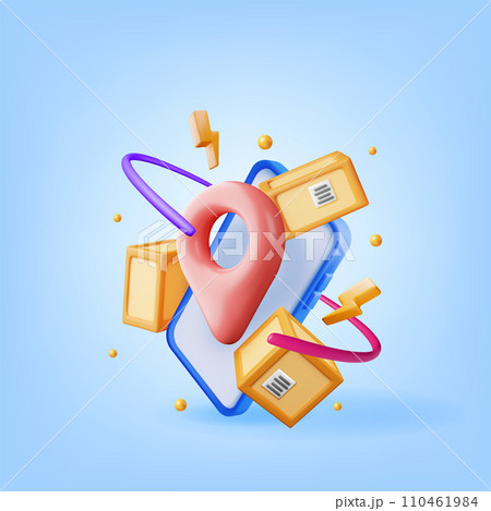 3D Carton Packaging Box Location Pin in Smartphone 3D Carton Packaging Box Location Pin in Smartphone 110461984