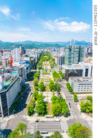 【北海道】さっぽろテレビ塔から見える札幌の街並み 【北海道】さっぽろテレビ塔から見える札幌の街並み 110462305