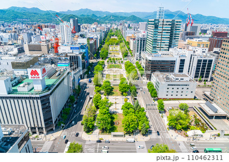 【北海道】さっぽろテレビ塔から見える札幌の街並み 110462311