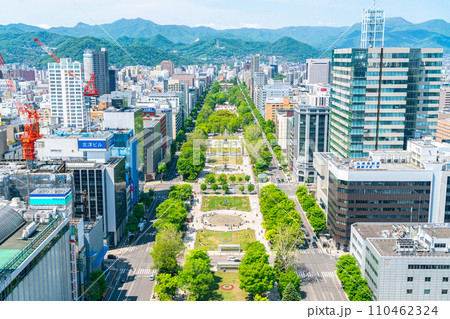 【北海道】さっぽろテレビ塔から見える札幌の街並み 【北海道】さっぽろテレビ塔から見える札幌の街並み 110462324