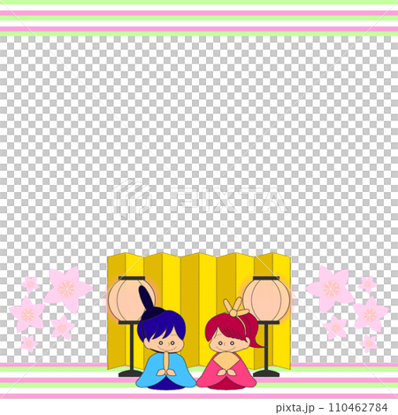 ひなまつりのフレームイラスト ひなまつりのフレームイラスト 110462784