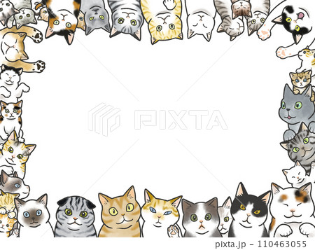 かわいい猫たちのフレーム かわいい猫たちのフレーム 110463055