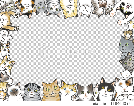 かわいい猫たちのフレーム かわいい猫たちのフレーム 110463055