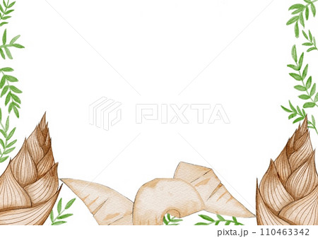 たけのことふきのとうの山菜フレーム 110463342