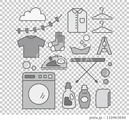 洗濯機と洗濯物のシンプルなイラスト 110463640