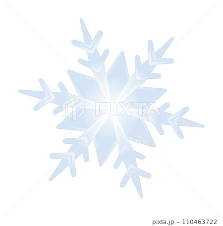 シンプルな雪の結晶のイラスト 白バック 透過背景 シンプルな雪の結晶のイラスト 白バック 透過背景 110463722