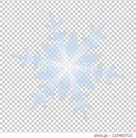 シンプルな雪の結晶のイラスト 白バック 透過背景 シンプルな雪の結晶のイラスト 白バック 透過背景 110463722