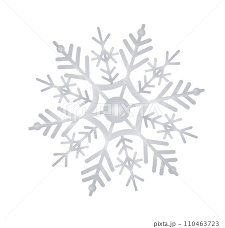 シンプルな雪の結晶のイラスト 白バック 透過背景 シンプルな雪の結晶のイラスト 白バック 透過背景 110463723