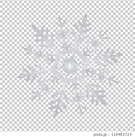 シンプルな雪の結晶のイラスト 白バック 透過背景 シンプルな雪の結晶のイラスト 白バック 透過背景 110463723
