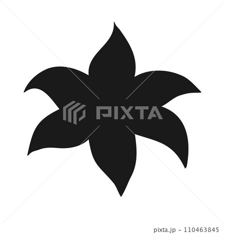 Vector hand drawn Lilly flower silhouette 110463845