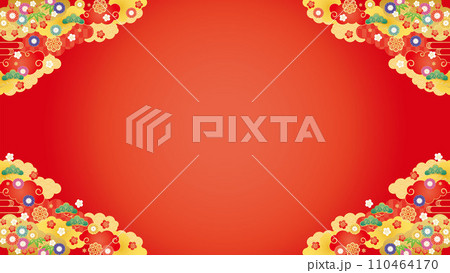 背景素材-初春フレーム7-1ベク 背景素材-初春フレーム7-1ベク 110464170