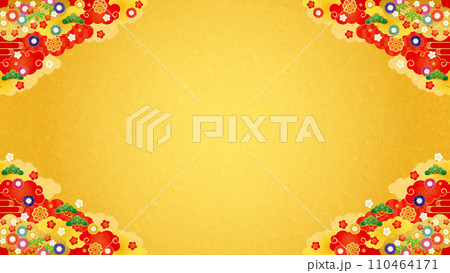 背景素材-初春フレーム7-2 110464171