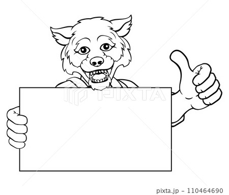 Wolf Painter Handyman Mechanic Plumber Cartoon Wolf Painter Handyman Mechanic Plumber Cartoon 110464690