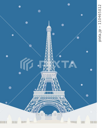 エッフェル塔 tour eiffel パリ paris フランス france 雪風景 エッフェル塔 tour eiffel パリ paris フランス france 雪風景 110465812