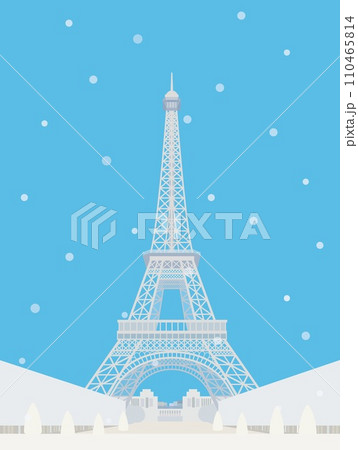 エッフェル塔 tour eiffel パリ paris フランス france 雪風景 エッフェル塔 tour eiffel パリ paris フランス france 雪風景 110465814