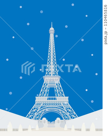 エッフェル塔 tour eiffel パリ paris フランス france 雪風景 エッフェル塔 tour eiffel パリ paris フランス france 雪風景 110465816